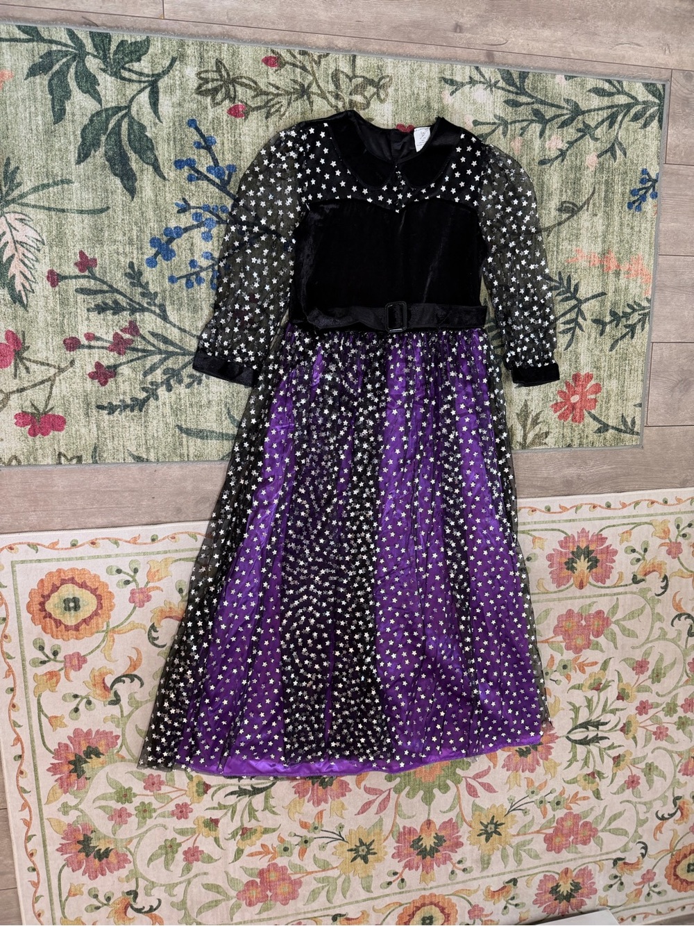 New Target Girls Witch Halloween Costume Dress Size Large Purple & Black - Picture 16 of 16